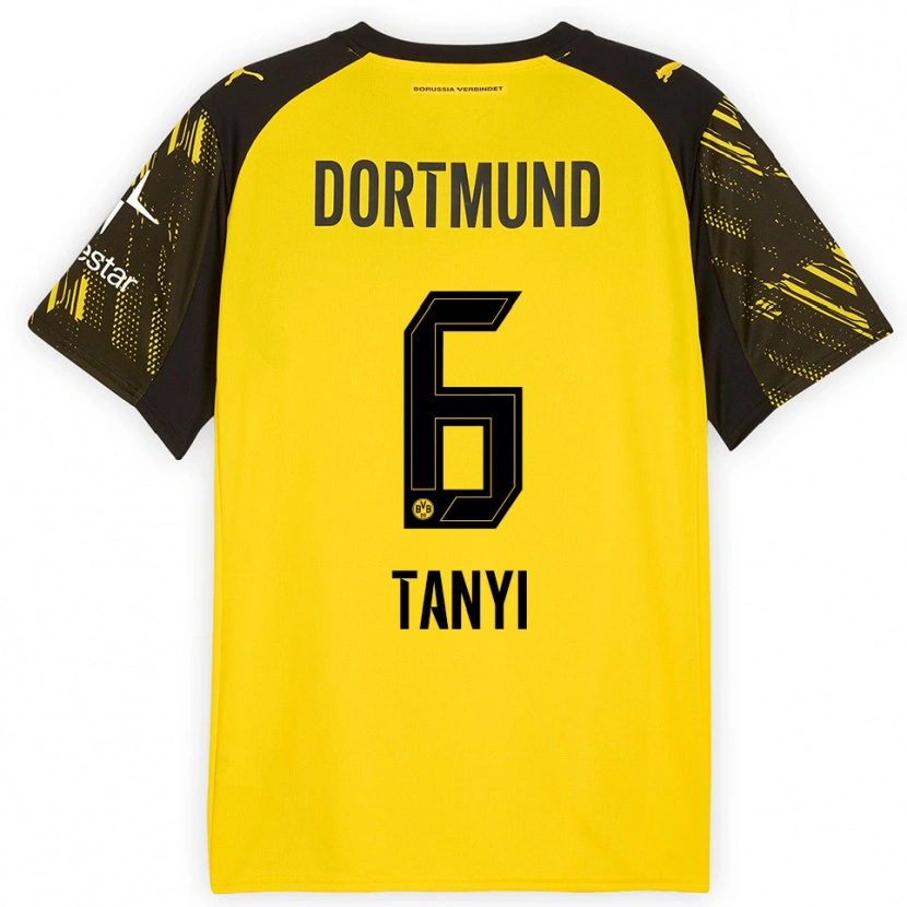 Danxen Bambino Maglia Paul Tanyi #6 Giallo Nero Kit Gara Home 2025/26 Maglietta