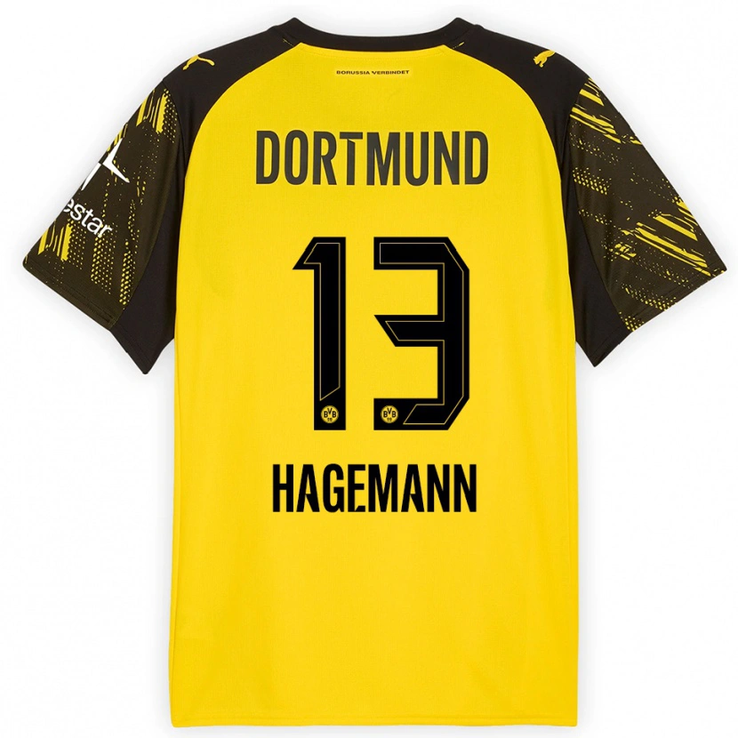 Danxen Bambino Maglia Keron Hagemann #13 Giallo Nero Kit Gara Home 2025/26 Maglietta