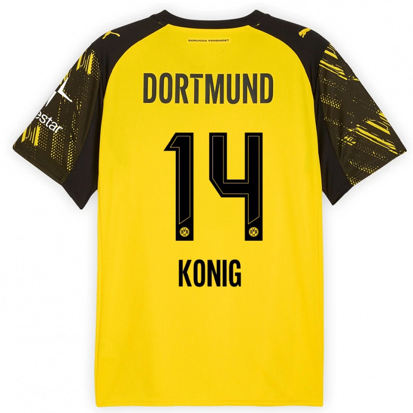 Danxen Bambino Maglia Raul Konig #14 Giallo Nero Kit Gara Home 2025/26 Maglietta