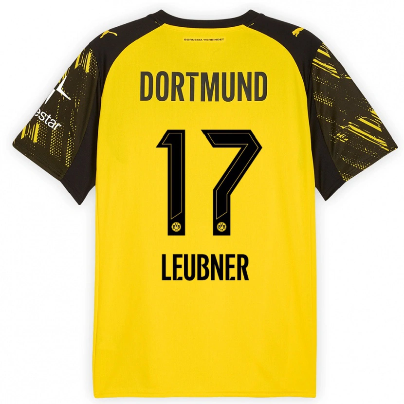 Danxen Bambino Maglia Ronja Leubner #17 Giallo Nero Kit Gara Home 2025/26 Maglietta