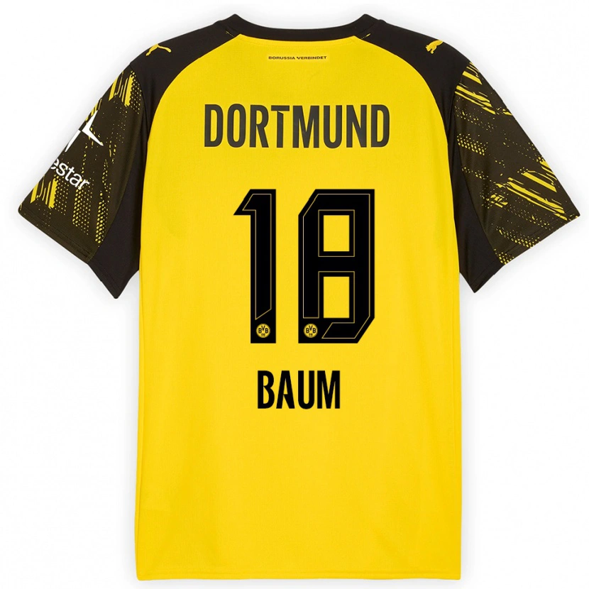 Danxen Bambino Maglia Celina Baum #18 Giallo Nero Kit Gara Home 2025/26 Maglietta