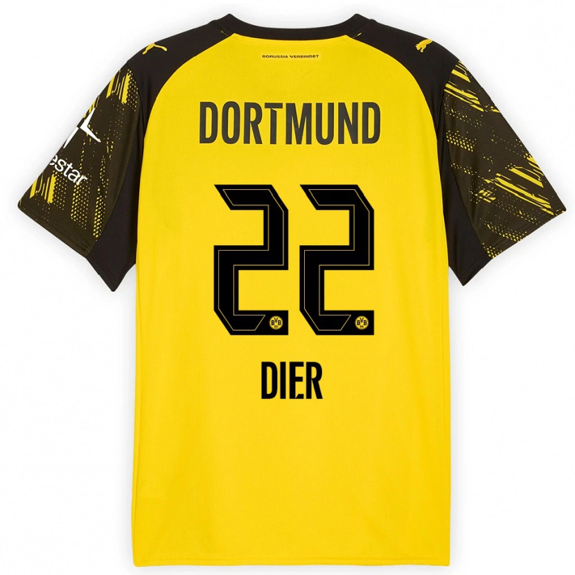 Danxen Bambino Maglia Henrik Dier #22 Giallo Nero Kit Gara Home 2025/26 Maglietta