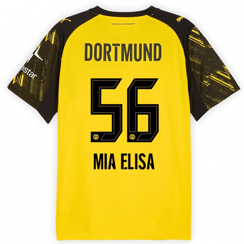 Danxen Bambino Maglia Bomnuter Mia Elisa #56 Giallo Nero Kit Gara Home 2025/26 Maglietta