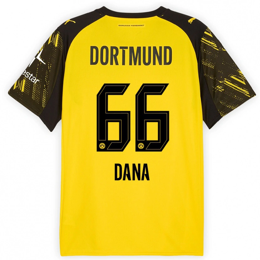 Danxen Bambino Maglia Bleckmann Dana #66 Giallo Nero Kit Gara Home 2025/26 Maglietta