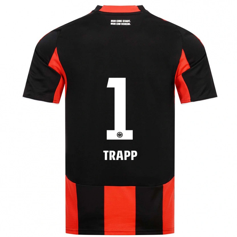 Danxen Bambino Maglia Kevin Trapp #1 Nero Rosso Kit Gara Home 2025/26 Maglietta