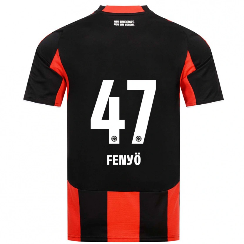 Danxen Bambino Maglia Noah Fenyö #47 Nero Rosso Kit Gara Home 2025/26 Maglietta