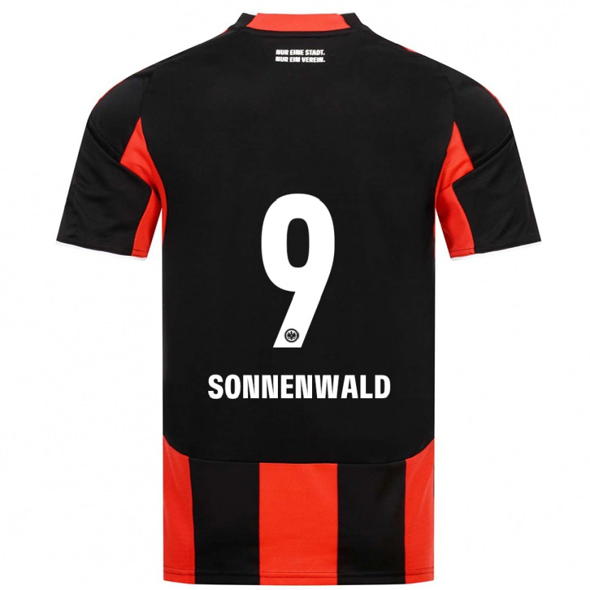 Danxen Bambino Maglia Lukas Sonnenwald #9 Nero Rosso Kit Gara Home 2025/26 Maglietta