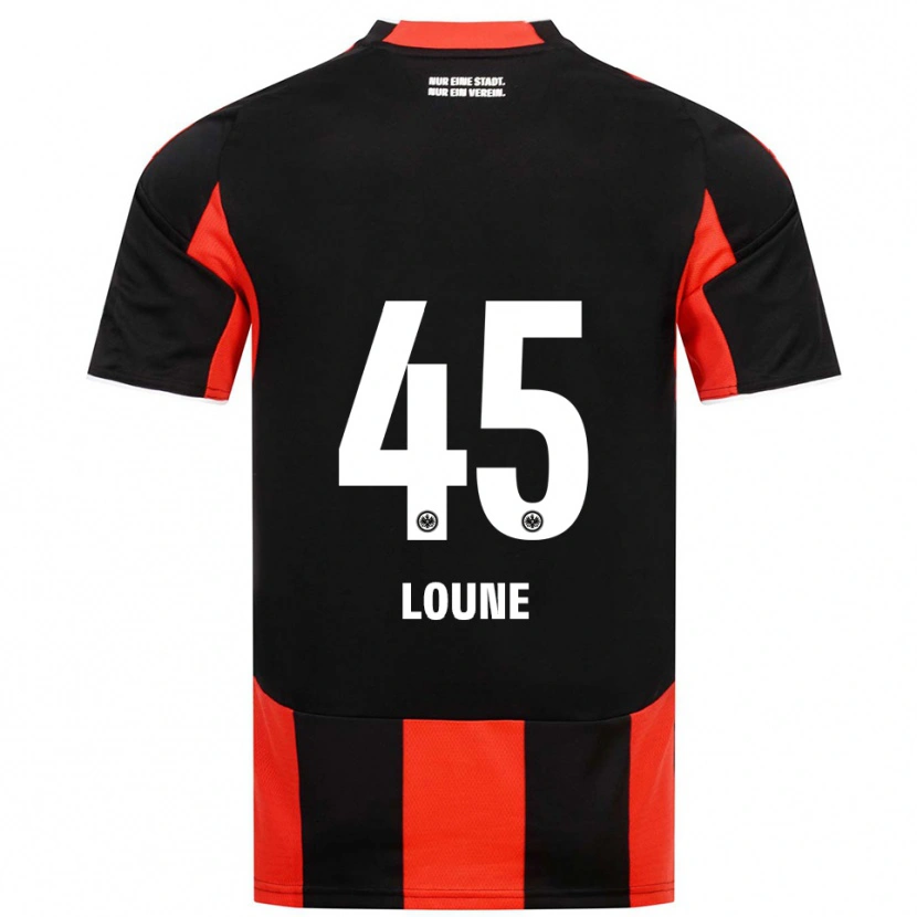 Danxen Bambino Maglia Mehdi Loune #45 Nero Rosso Kit Gara Home 2025/26 Maglietta