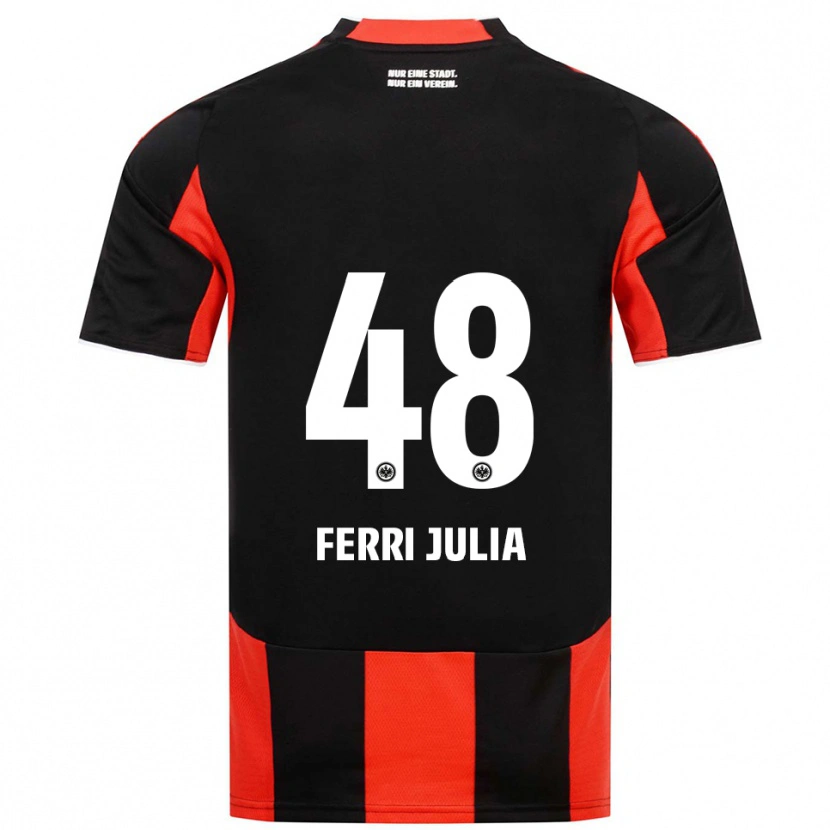 Danxen Bambino Maglia Nacho Ferri #48 Nero Rosso Kit Gara Home 2025/26 Maglietta