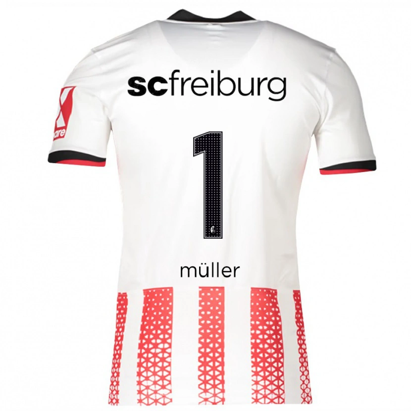 Danxen Bambino Maglia Philipp Müller #1 Bianco Rosso Kit Gara Home 2025/26 Maglietta