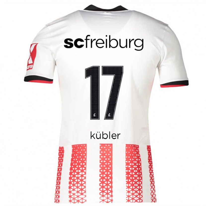 Danxen Bambino Maglia Lukas Kübler #17 Bianco Rosso Kit Gara Home 2025/26 Maglietta