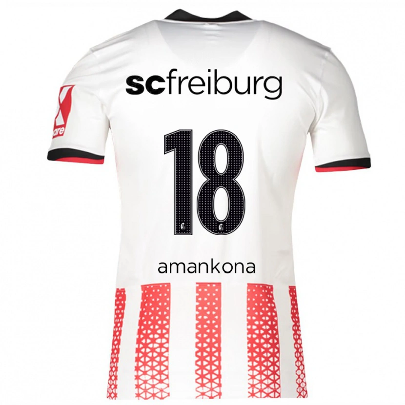 Danxen Bambino Maglia Alvar Amankona #18 Bianco Rosso Kit Gara Home 2025/26 Maglietta
