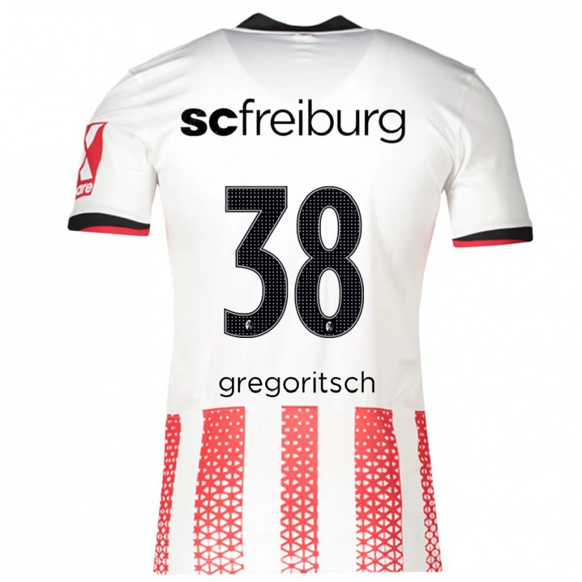 Danxen Bambino Maglia Michael Gregoritsch #38 Bianco Rosso Kit Gara Home 2025/26 Maglietta