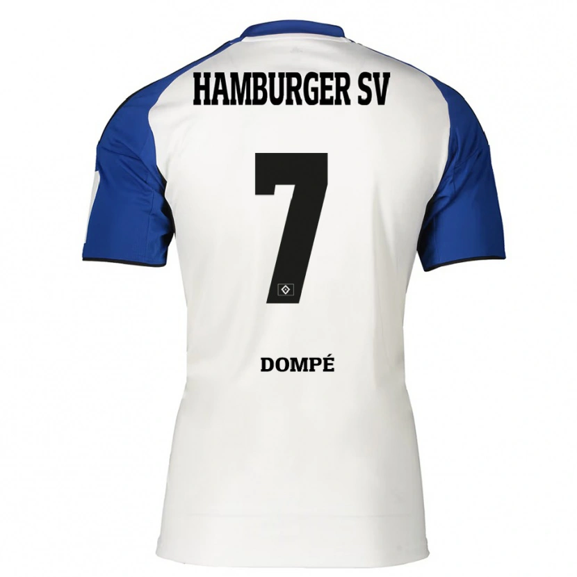 Danxen Bambino Maglia Jean-Luc Dompé #7 Bianco Blu Kit Gara Home 2025/26 Maglietta