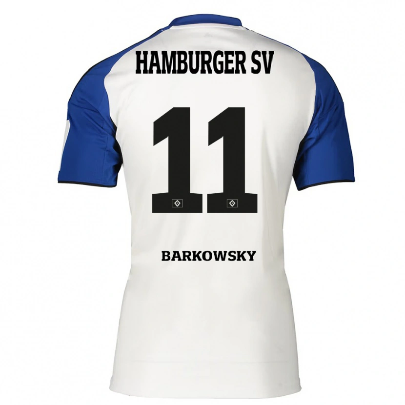 Danxen Bambino Maglia Finn Barkowsky #11 Bianco Blu Kit Gara Home 2025/26 Maglietta