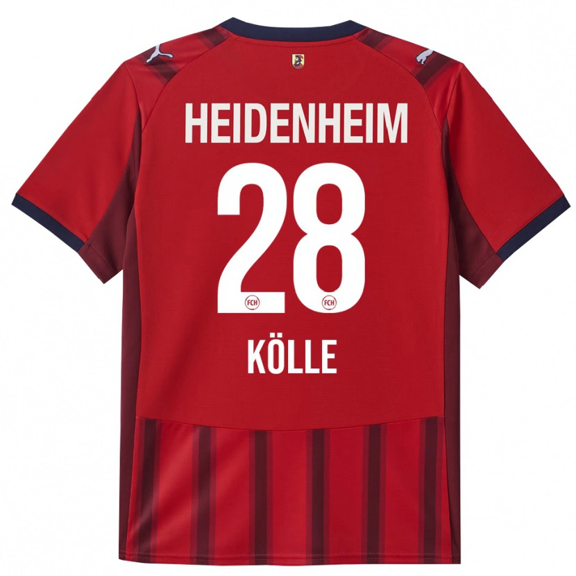 Danxen Bambino Maglia Adam Kölle #28 Rosso Blu Navy Kit Gara Home 2025/26 Maglietta