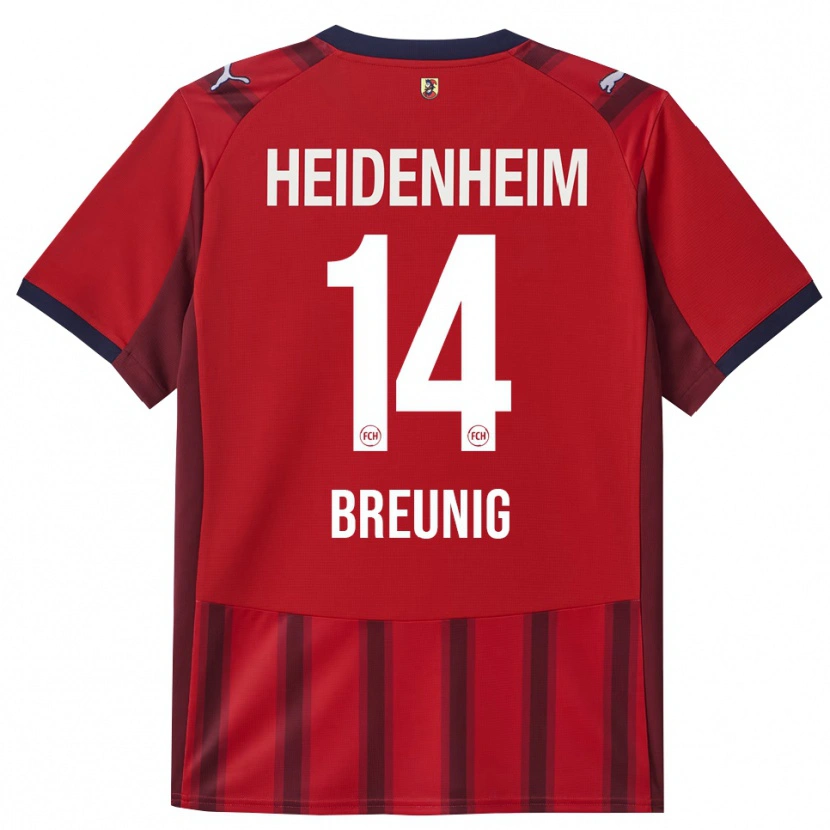 Danxen Bambino Maglia Maximilian Breunig #14 Rosso Blu Navy Kit Gara Home 2025/26 Maglietta