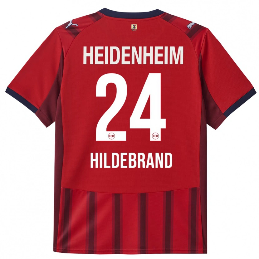 Danxen Bambino Maglia Jan Hildebrandt #24 Rosso Blu Navy Kit Gara Home 2025/26 Maglietta