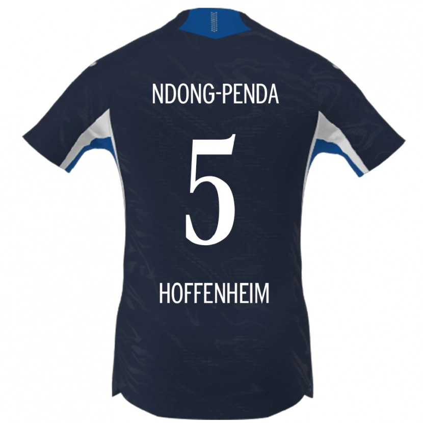 Danxen Bambino Maglia Maxime Ndong-Penda #5 Blu Navy Bianco Kit Gara Home 2025/26 Maglietta