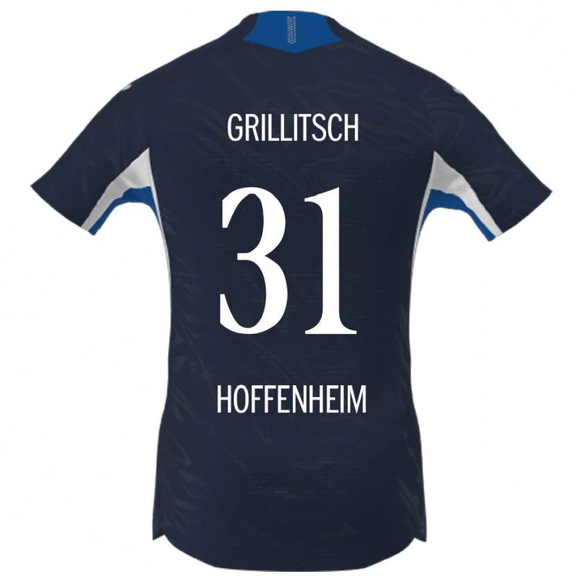 Danxen Bambino Maglia Florian Grillitsch #31 Blu Navy Bianco Kit Gara Home 2025/26 Maglietta
