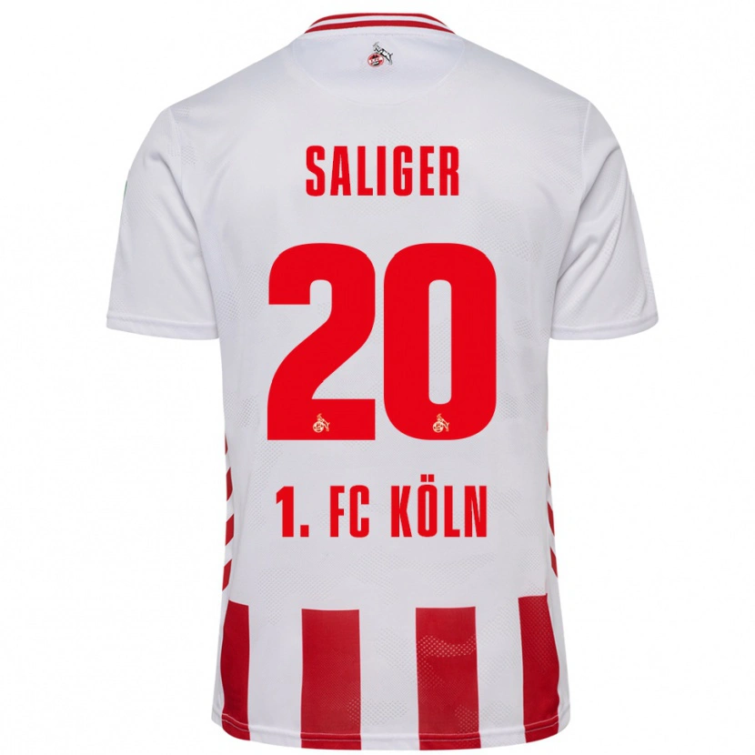 Danxen Bambino Maglia Jonas Saliger #20 Bianco Rosso Kit Gara Home 2025/26 Maglietta
