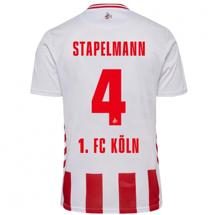 Danxen Bambino Maglia Luis Stapelmann #4 Bianco Rosso Kit Gara Home 2025/26 Maglietta