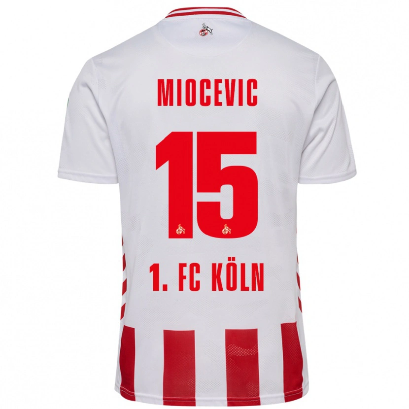 Danxen Bambino Maglia Gabriel Miocevic #15 Bianco Rosso Kit Gara Home 2025/26 Maglietta