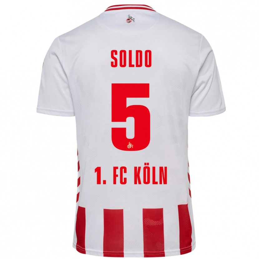 Danxen Bambino Maglia Nikola Soldo #5 Bianco Rosso Kit Gara Home 2025/26 Maglietta
