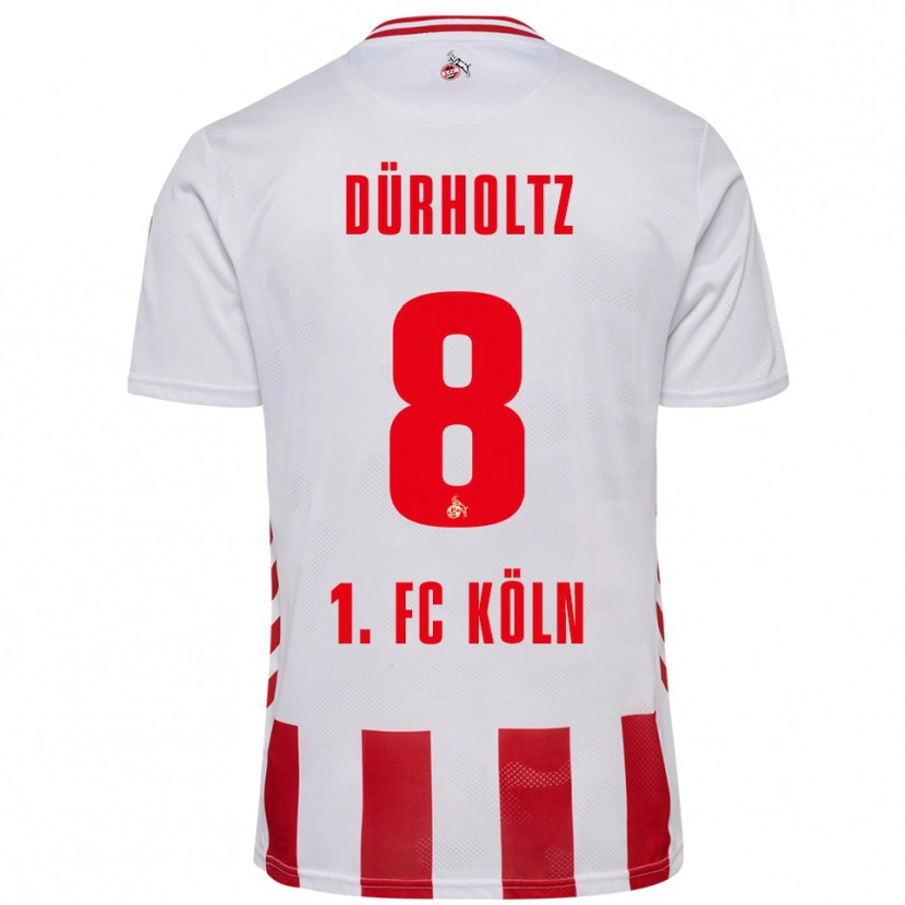 Danxen Bambino Maglia Luca Dürholtz #8 Bianco Rosso Kit Gara Home 2025/26 Maglietta