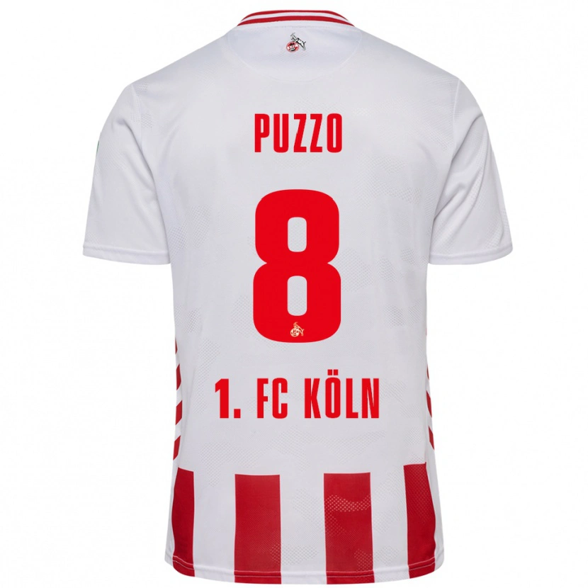 Danxen Bambino Maglia Alessandro Puzzo #8 Bianco Rosso Kit Gara Home 2025/26 Maglietta