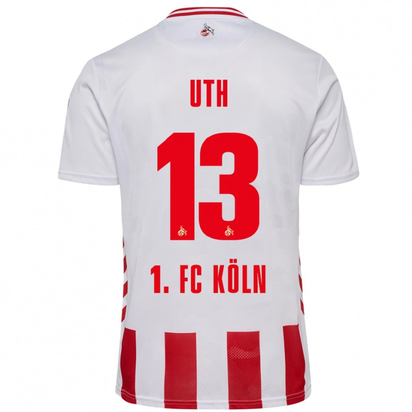 Danxen Bambino Maglia Mark Uth #13 Bianco Rosso Kit Gara Home 2025/26 Maglietta