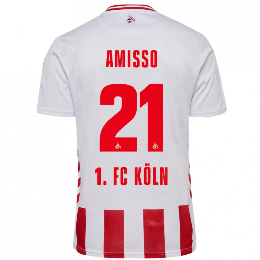 Danxen Bambino Maglia Gabriel Amisso #21 Bianco Rosso Kit Gara Home 2025/26 Maglietta