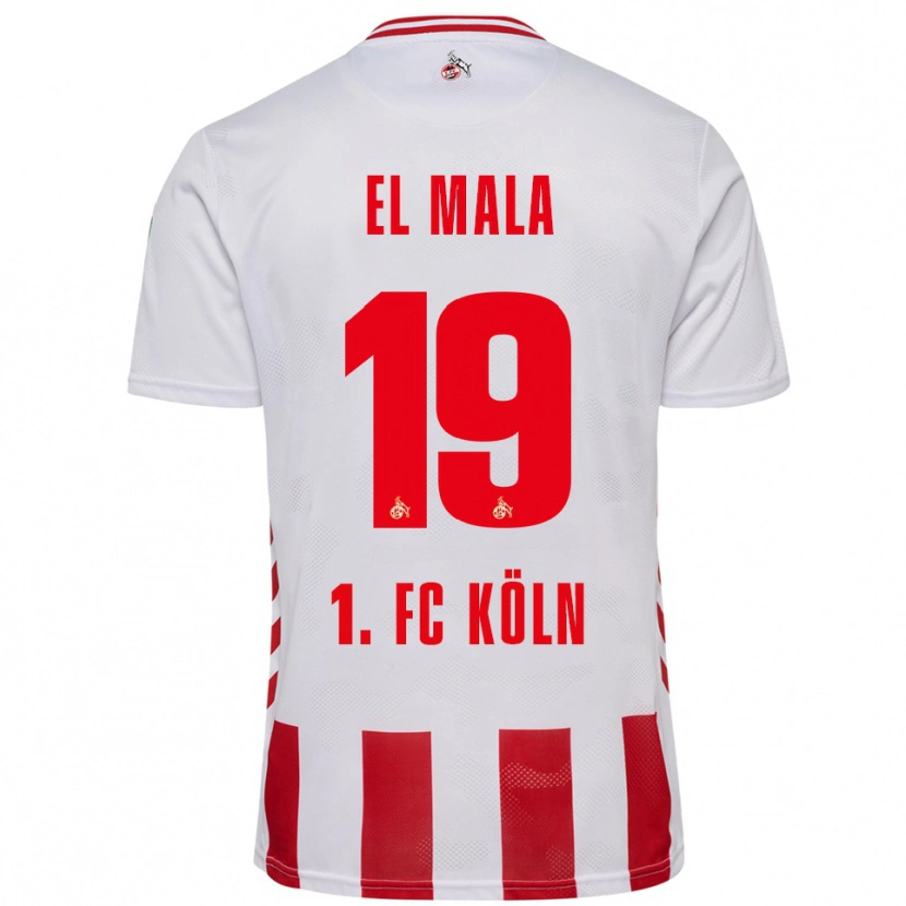 Danxen Bambino Maglia Malek El Mala #19 Bianco Rosso Kit Gara Home 2025/26 Maglietta
