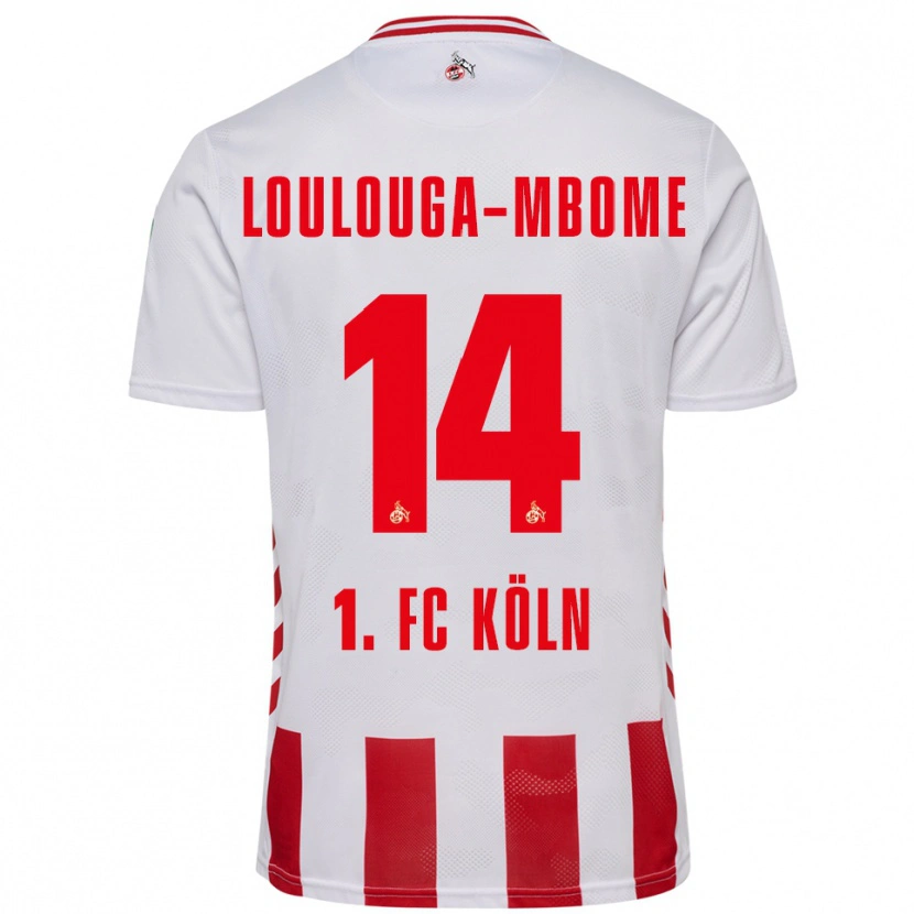 Danxen Bambino Maglia Pascal Loulouga-Mbome #14 Bianco Rosso Kit Gara Home 2025/26 Maglietta