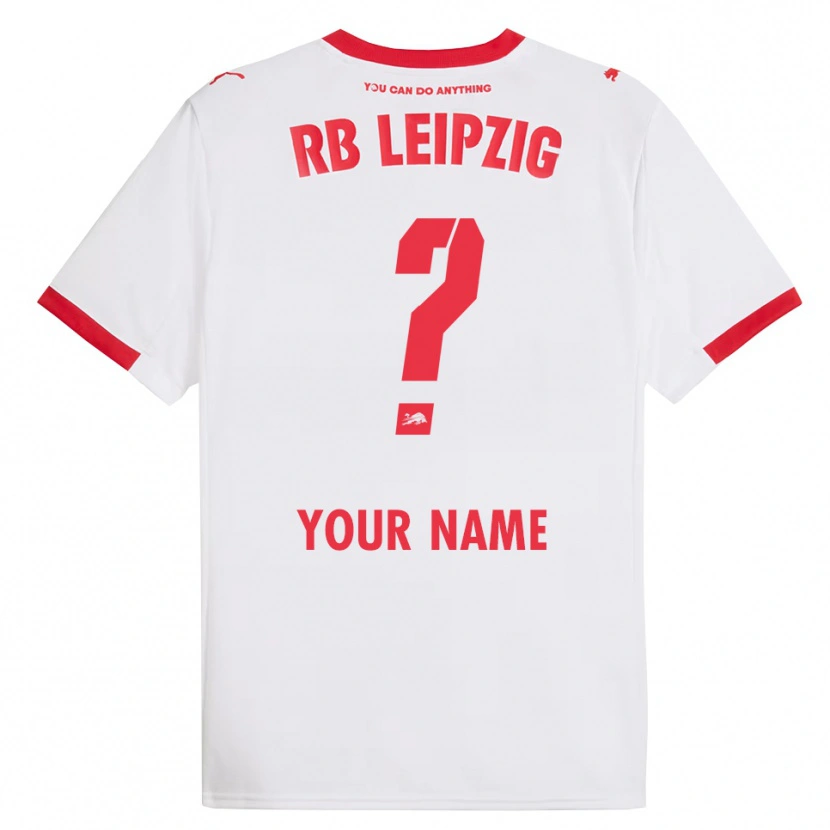 Danxen Bambino Maglia Il Tuo Nome #0 Bianco Rosso Kit Gara Home 2025/26 Maglietta