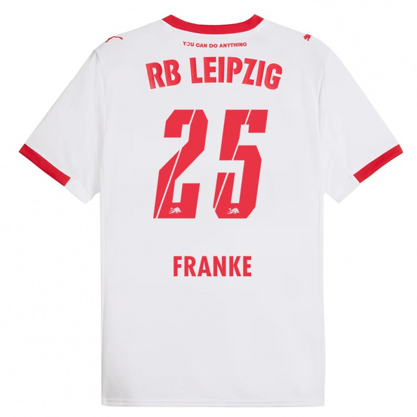 Danxen Bambino Maglia Lenny Franke #25 Bianco Rosso Kit Gara Home 2025/26 Maglietta