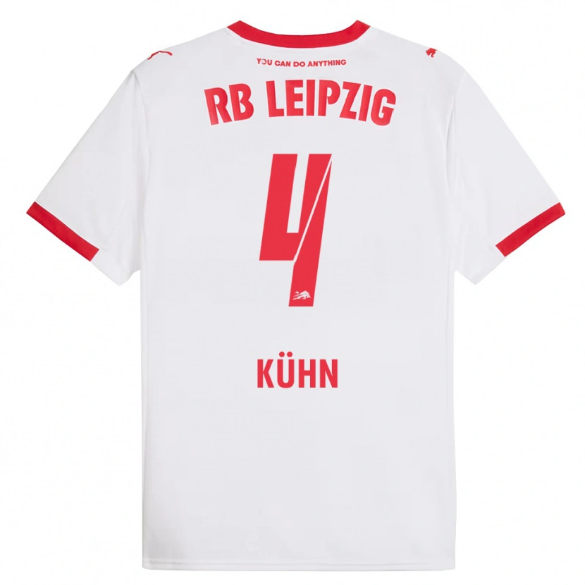 Danxen Bambino Maglia Janne Kühn #4 Bianco Rosso Kit Gara Home 2025/26 Maglietta