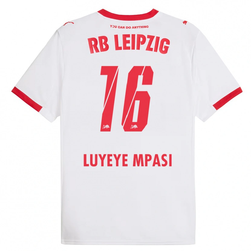 Danxen Bambino Maglia Seal Luyeye Mpasi #16 Bianco Rosso Kit Gara Home 2025/26 Maglietta