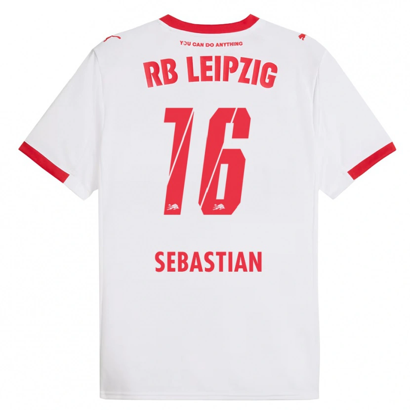 Danxen Bambino Maglia Jordy Sebastian #16 Bianco Rosso Kit Gara Home 2025/26 Maglietta