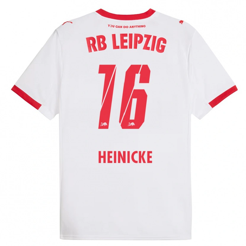 Danxen Bambino Maglia Niklas Heinicke #16 Bianco Rosso Kit Gara Home 2025/26 Maglietta