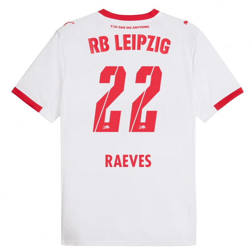 Danxen Bambino Maglia Dries Raeves #22 Bianco Rosso Kit Gara Home 2025/26 Maglietta