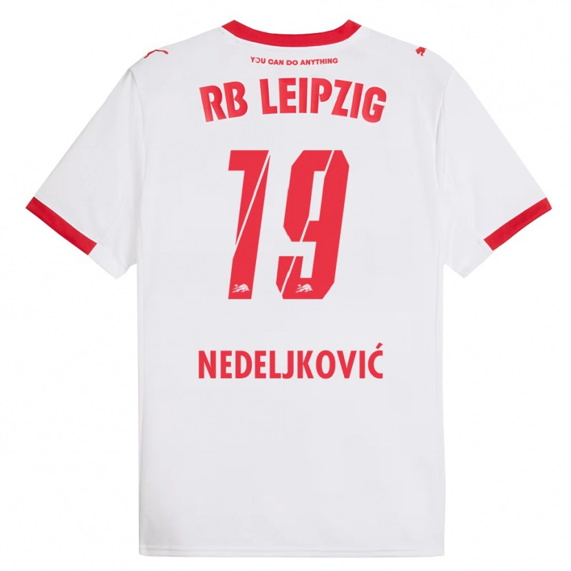 Danxen Bambino Maglia Kosta Nedeljkovic #19 Bianco Rosso Kit Gara Home 2025/26 Maglietta