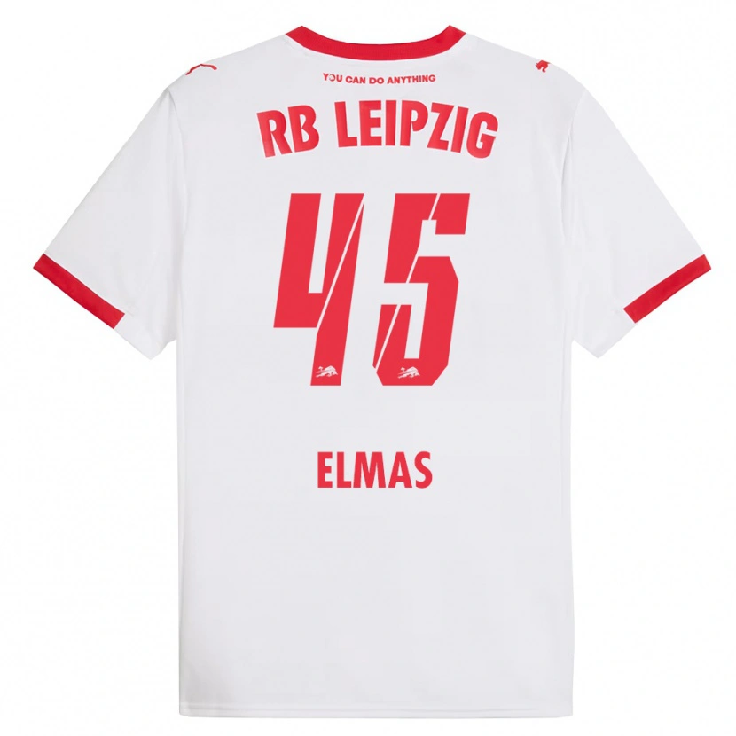 Danxen Bambino Maglia Eljif Elmas #45 Bianco Rosso Kit Gara Home 2025/26 Maglietta