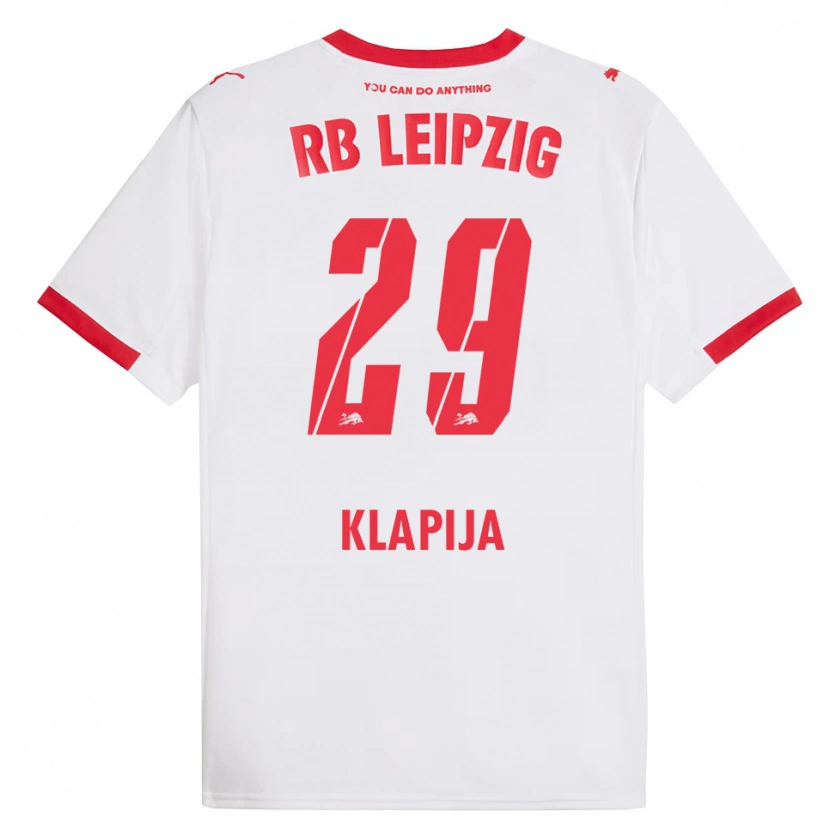 Danxen Bambino Maglia Din Klapija #29 Bianco Rosso Kit Gara Home 2025/26 Maglietta