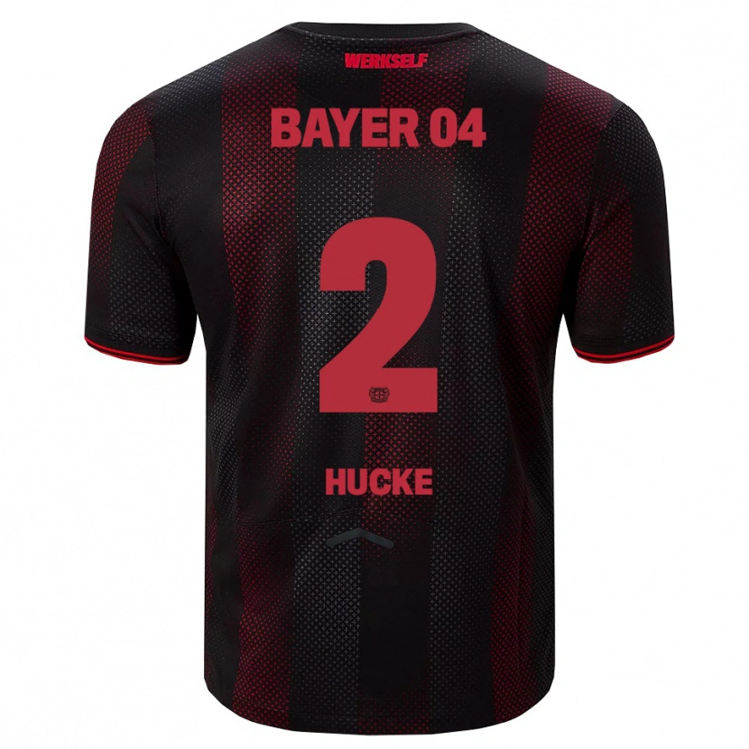 Danxen Bambino Maglia Luan Hucke #2 Nero Rosso Kit Gara Home 2025/26 Maglietta