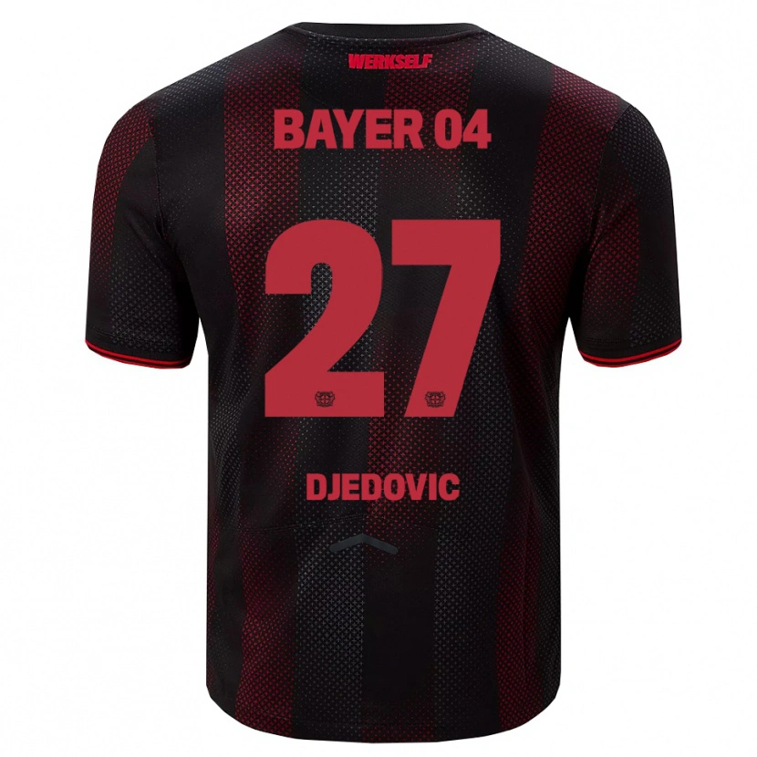 Danxen Bambino Maglia Seldin Djedovic #27 Nero Rosso Kit Gara Home 2025/26 Maglietta