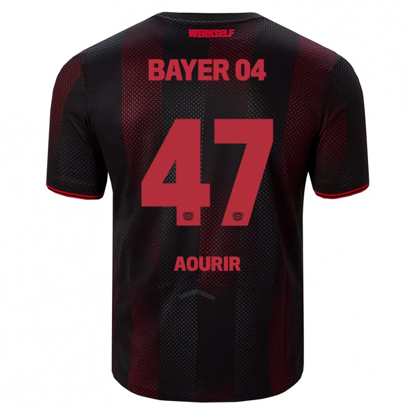 Danxen Bambino Maglia Ayman Aourir #47 Nero Rosso Kit Gara Home 2025/26 Maglietta
