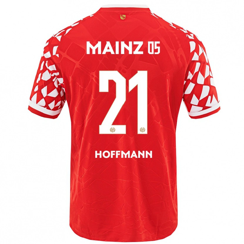 Danxen Bambino Maglia Leon Hoffmann #21 Rosso Bianco Kit Gara Home 2025/26 Maglietta