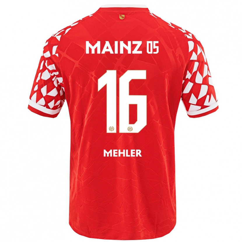Danxen Bambino Maglia Melina Mehler #16 Rosso Bianco Kit Gara Home 2025/26 Maglietta