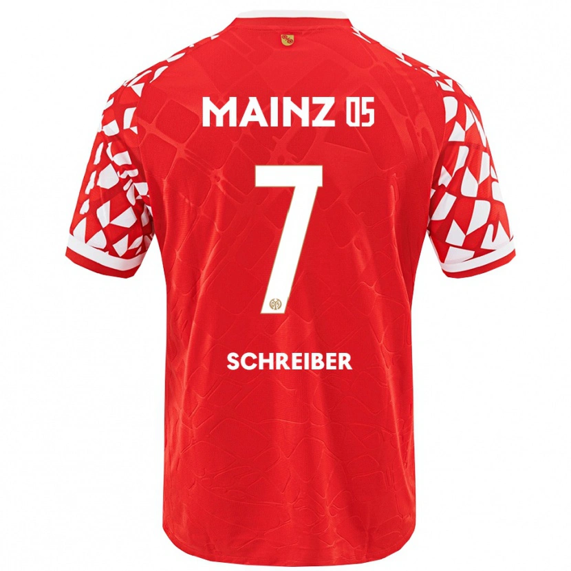 Danxen Bambino Maglia Philipp Schreiber #7 Rosso Bianco Kit Gara Home 2025/26 Maglietta